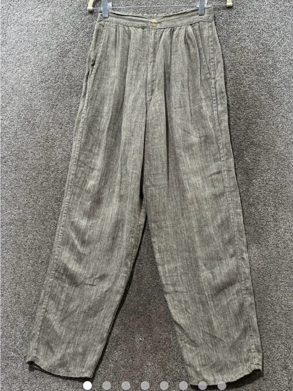 Flax Gray/taube Pleated Wide-Leg Pants